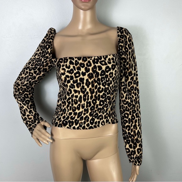 NEW REFORMATION LONG SLEEVE ANIMAL PRINT TOP - Picture 2 of 8